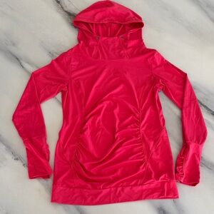 THYME Maternity Vibrant Pink Active  Hooded Top - size S